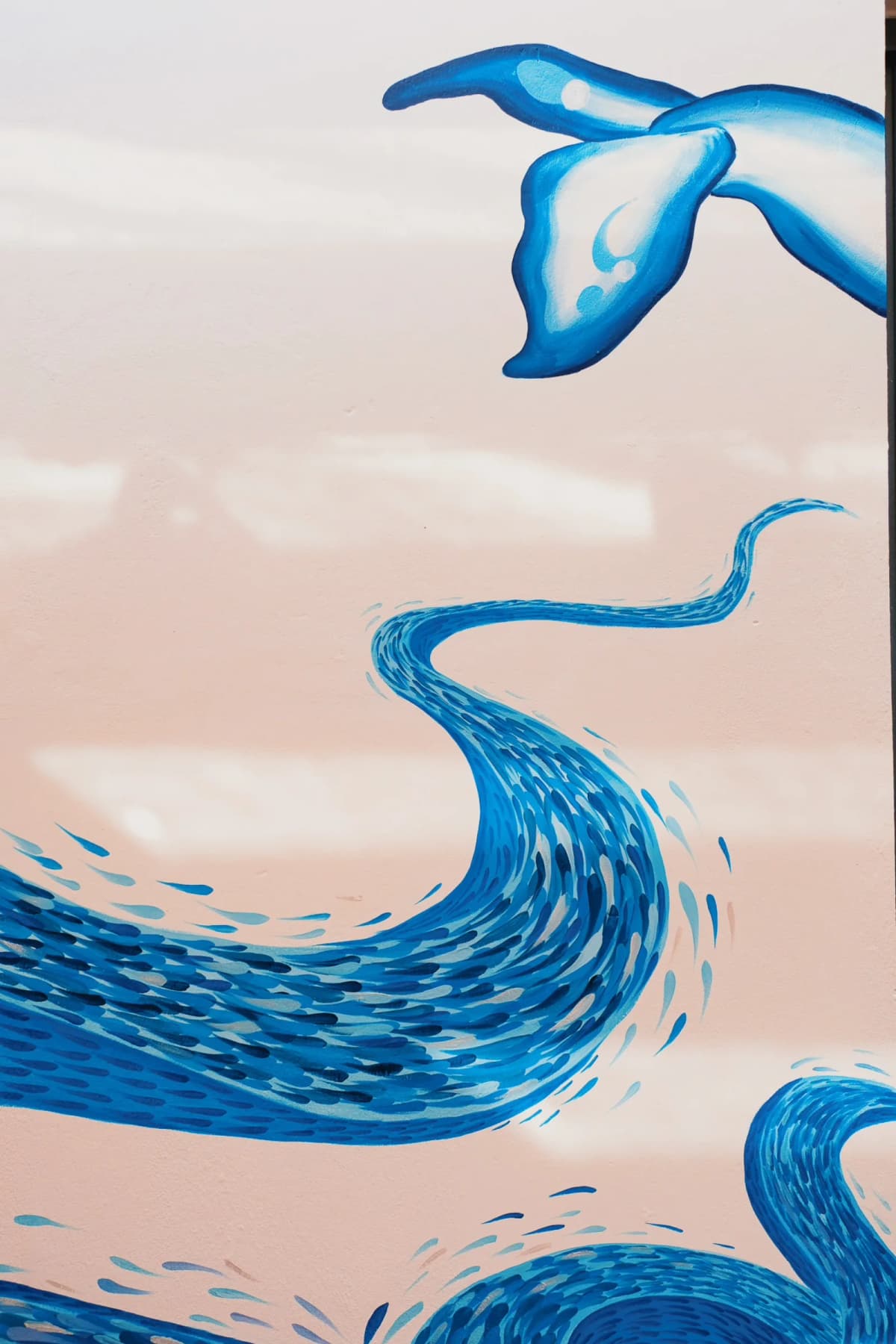 Fresque murale queue de baleine, thème biodiversité marine à La Réunion